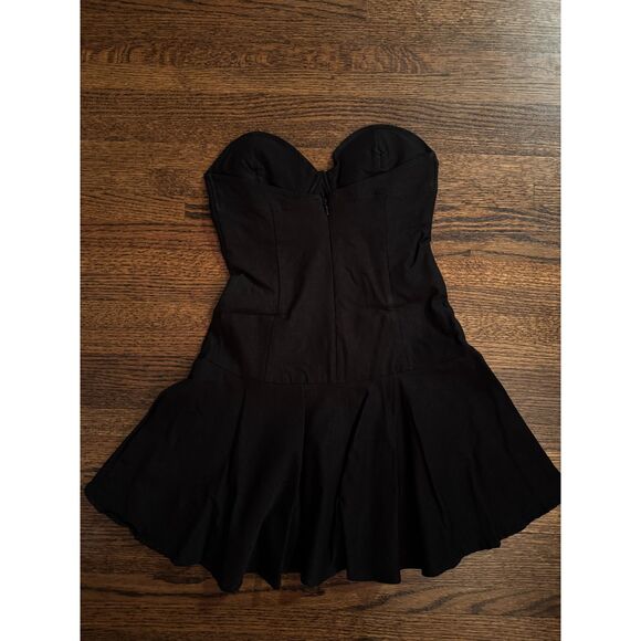 Nasty Gal Dark Romance Flirty Strapless Sweetheart Fit & Flare Mini Dress | S - Picture 2 of 2